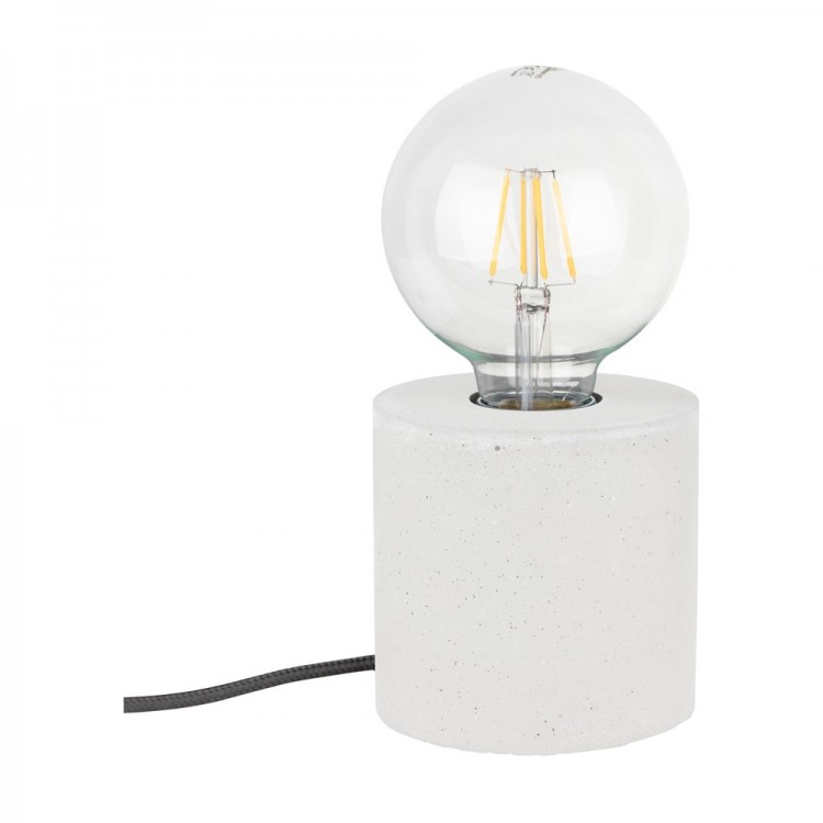 Lampe à poser en Béton Blanc, Design Cylindric, pour 1 Ampoule, STRONG
