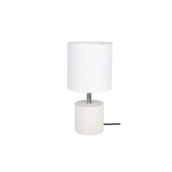 Lampe à poser en Béton Blanc, Design Cylindric, Abat jour Blanc, 1 Ampoule, STRONG