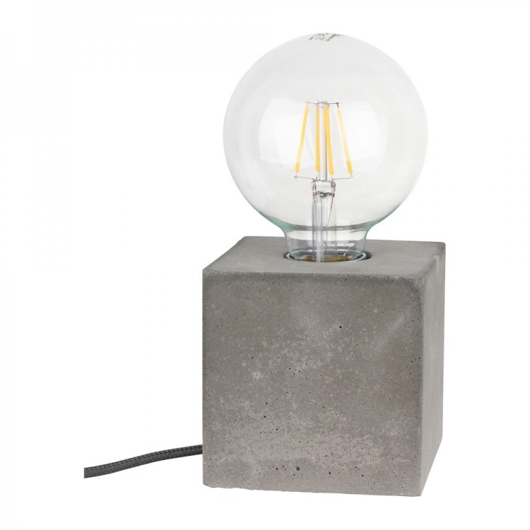 Lampe à poser en Béton Gris, Design Cubic, pour 1 Ampoule, STRONG