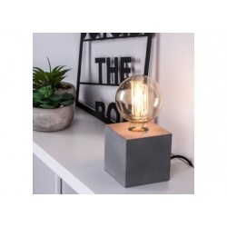 Lampe à poser en Béton Gris, Design Cubic, pour 1 Ampoule, STRONG