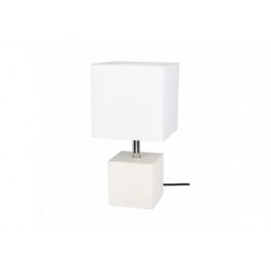 Lampe à poser en Béton Blanc, Design Cubic, Abat jour Blanc, 1 Ampoule, STRONG