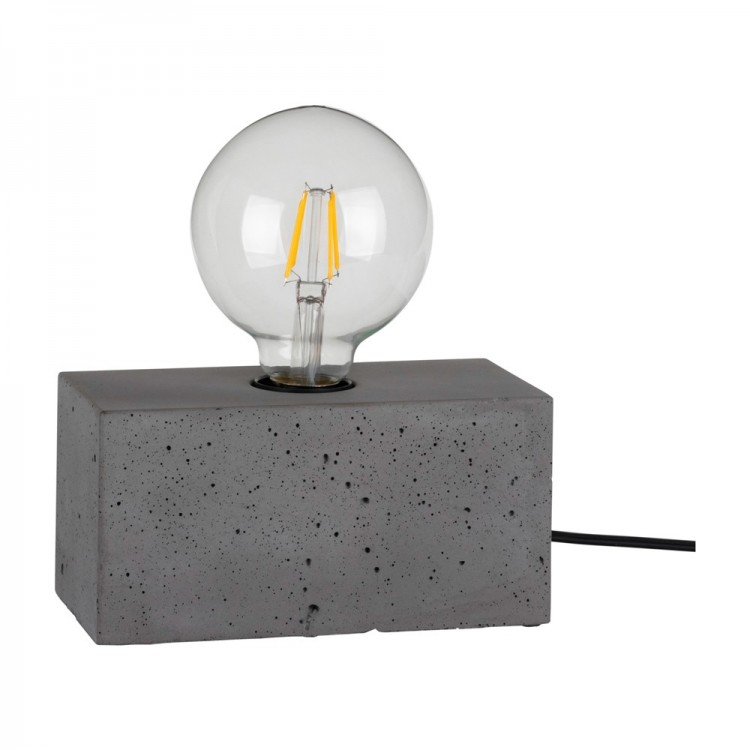 Lampe à poser en Béton Gris, Design Rectangular, pour 1 Ampoule, STRONG