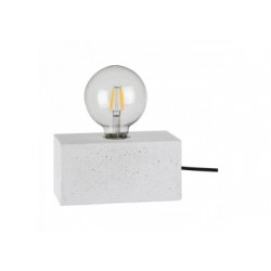 Lampe à poser en Béton Blanc, Design Rectangular, pour 1 Ampoule, STRONG