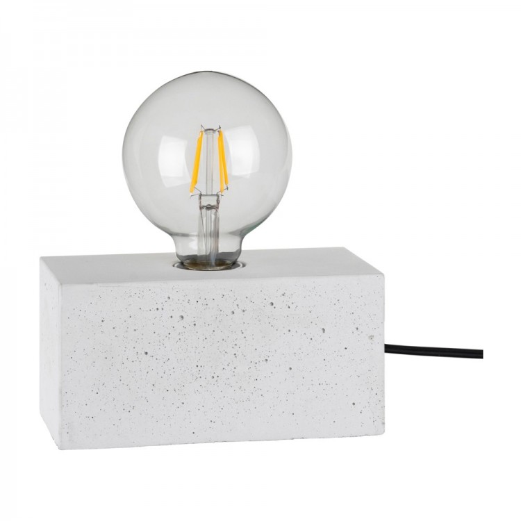 Lampe à poser en Béton Blanc, Design Rectangular, pour 1 Ampoule, STRONG