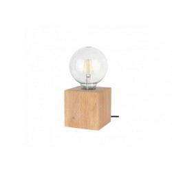 Lampe à poser en Chêne Huilé, Design Cubic, pour 1 Ampoule, TRONGO