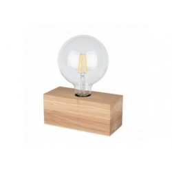 Lampe à poser en Chêne Huilé, Design Cubic, Pour 1 Ampoule, THEO
