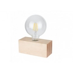 Lampe à poser en Bouleau Naturel, Design Cubic, Pour 1 Ampoule, THEO