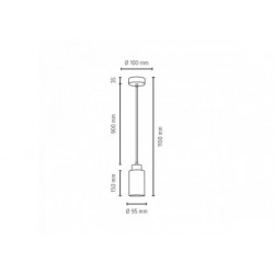 Suspension en Béton Gris & Verre Blanc, Design Cylindrique , 1 Ampoule, KARLA