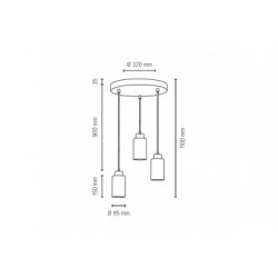 Suspension en Béton Gris & Verre Blanc, Design Cylindrique, Disque 3 Ampoules, KARLA
