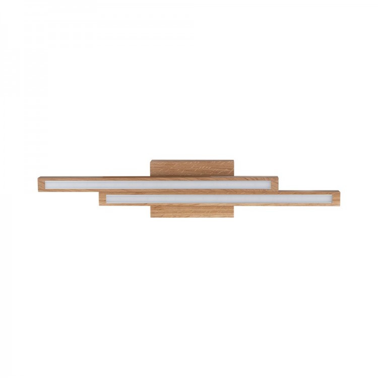 Plafonnier en Chêne Huilé, Design Scandinave Moderne Double Barres, LINUS STRAIGHT