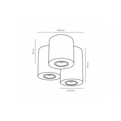 Plafonnier en Hêtre teinté Noyer, Design Triple Cylindre, pour 3 Ampoule, WOODDREAM