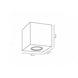 Plafonnier en Béton Blanc, Design Cube, pour 3 Ampoule, CONCRETEDREAM