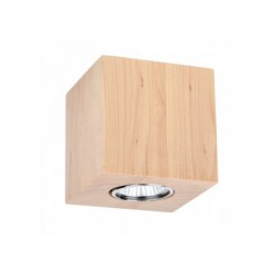 Plafonnier en Bouleau Naturel, Design Cube, pour 1 Ampoule, WOODDREAM