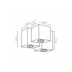 Plafonnier en Chêne Huilé, Design Triple Cube, avec 3 Ampoules, WOODDREAM