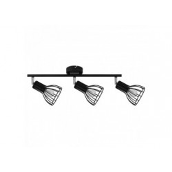 Plafonnier en Métal peint, 3 Ampoules, Design "fil de fer" couleur noir, MEGAN