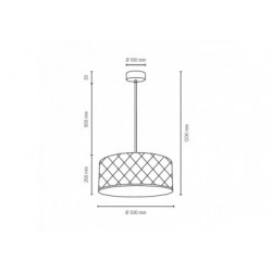 Suspension Abat jours en matière synthétique diam 50 cm, Design matelassé Argent, MAXIMA