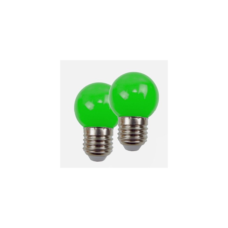 Blister de 2 Ampoules - E27 LED -1W/230V - Vert