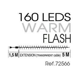 Guirlandes 160 LEDS - Fil transparent - Animées - 5 m - Warm