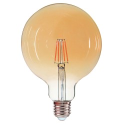 Ampoule Filament Led - E27-G125 - 6 W -2200°K- 540lm - Ambrée - EDDIE