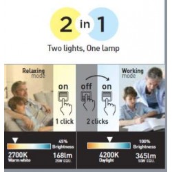Ampoule Led 2en1 - E27 - 10,5W 806 Lumens 2700/4200K IDUAL WHITES LED