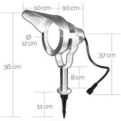 Projecteur OPTIMUM 30 + Socle - Alu brossé - IP67 - MR30 - LED 10 W - Warm