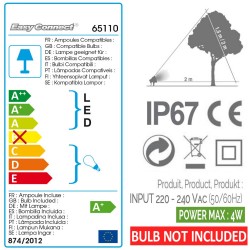 Kit 3 Projecteurs Plastique Noir IP67 - GU10 - Sans ampoule