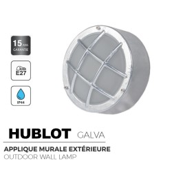 Applique Extérieure HUBLOT - Rond - Métal Galvanisé - Ampoule 1xE27 Maxi 60W - IP44 CLI 230V