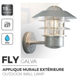 Applique FLY - Montante - Métal Galvanisé - Ampoule 1xE27 Maxi 60W - IP44 CLI 230V