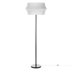 Lampadaire en Métal Noir et Tissus Gris, 1xE27 max. 60W, LOTUS