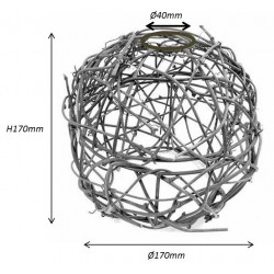 ABAT JOUR (L) - Boule en Osier diam 17 cm - Fibre Naturelle