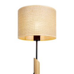 Lampe à poser en Chêne huilé - Tissu Beige, 1xE27 max. 60W, Dimensions ⌀ 27cm, COLETTE JUTA