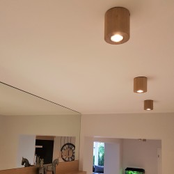 Plafonnier en Chêne Huilé, Design Cylindre, pour 1 Ampoule, WOODDREAM