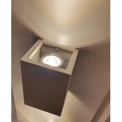 Applique Murale en Béton Blancs, Design Tunnel, 2 Ampoules, BLOCK