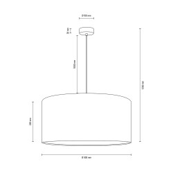 Bovino Lampe suspendue 1xE27 Max.60W Pignon teinté en pin / Câble noir PVC / Multicolor Cow design