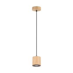 Tempra Lampe suspendue Incl.1XLED 5W Chêne huilé / Câble noir PVC / Métal noir